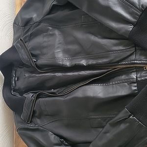 Faux Leather Bomber Jacket